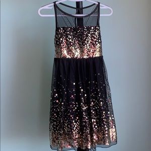 Black Gold-Sequined Dress